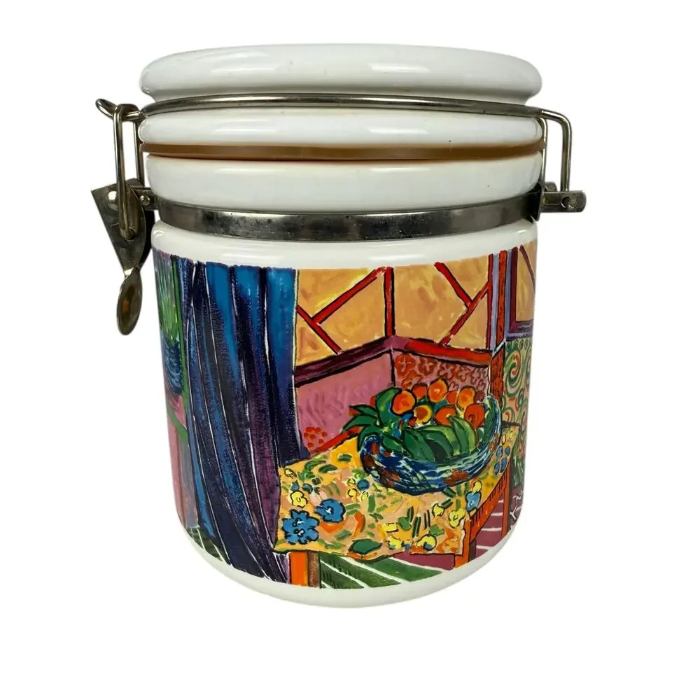 Vintage Chaleur Masters Collection Art Canister Jar By D. Burrows Raoul M Dufy